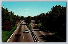 Postcard Connecticut Merritt Parkway Express Highway Cars Chrome Unposted A633 picture