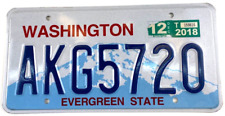 Vintage Washington 2018 License Plate Man Cave AKG 5720 Wall Decor Collector picture