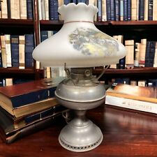 Antique 1890s Oil Lamp Electrified Bradley & Hubbard Aladdin style & glass shade picture