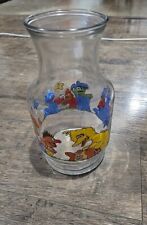 Vintage Sesame Street Carafe Glass Jar, Juice Jar Clear 9