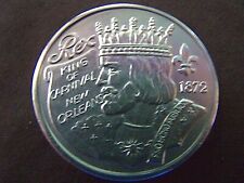 1973 Rex KINGS+QUEENS OF FACT+FICTION Plain Aluminum MardiGras Doubloon-Inverted picture