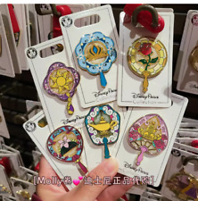 Authentic Shanghai Disney Glass Pin Mulan Aurora Princess Disneyland exclusive picture