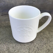 STARBUCKS Minimalist White Embossed Logo Coffee Mug Cup 12 oz 2021 We Proudly picture