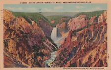 Grand Canyon Artist Point Yellowstone National Park 1951 Ardmore OK Postcard B21 picture