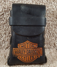 Motor Harley Davidson Cycles Brown Leather Cigarette Pouch Holder Case A picture