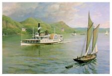 Sidewheel Steamer Chrystenah of the Nyack Line in 1875 Boat Postcard  picture