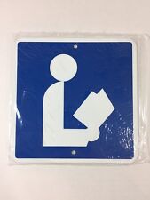 LIBRARY Reading Book Metal Sign 6”x6” (NEW) picture