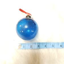 Vintage 40s Christmas Shiny Brite Unsilvered Blue Made In US OF A WWII  Ball 3
