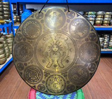 Sale 50cm Solar eclipse Face carving Sound Healing Tibetan gong from Nepal. picture