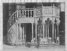 ALBUMEN PRINT - MARBLE CATHEDRAL PULPIT POSSIBLY BY SCULPTOR NICCOLO PISANO  picture