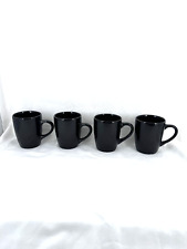 4 Royal Norfolk Classic Black Stoneware Coffee Cup Mugs 12 oz Lot picture