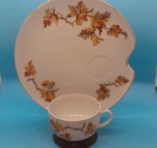 Vintage China MJTA Encore Pattern Tea Cup with Saucer Snack Plate. Thanksgiving picture
