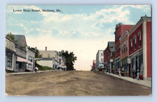 1917. MADISON, MAINE. LOWER MAIN ST. POSTCARD 1A36 picture