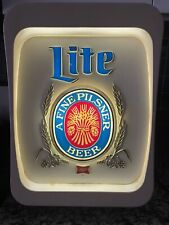 Vintage Miller Lite Beer Light Up Advertising Bar Wall Sign Pub Man Cave  picture