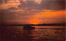 Postcard NJ: Sunset on Toms River, Gilford Park, New Jersey, Unposted picture