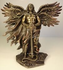 Six Winged Seraphim Guardian Angel W Serpent Sculpture Statue Bronze Finish picture