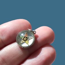 Vintage Beau sterling silver Order of the Eastern Star dome pendant charm picture