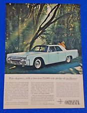 1961 LINCOLN CONTINENTAL ORIGINAL COLOR PRINT AD SHIPS FREE FORD (LOT BLUE S21) picture