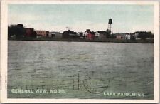 1908 LAKE PARK, Minnesota Postcard GENERAL VIEW NO. 26 Waterfront / Water Tower picture