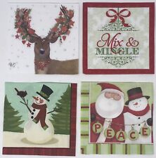Four (4) Cocktail Napkins for Decoupage Paper Crafts Holiday Christmas Create picture