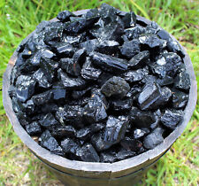 Black Tourmaline Rough Natural Stones: 5 lb Bulk Wholesale Chakra Crystal Raw picture
