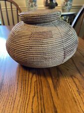 Antique Tightly Woven Native American Lidded Basket  picture