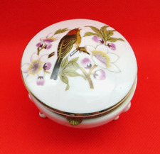 Shafford Original Design Footed Trinket Box Chinese Garden Floral Bird Hinged picture