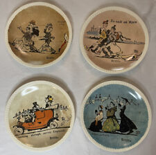 - Norman Rockwell 1927 set of 4 collector pottery plates ''Rockwell on Tour''  picture