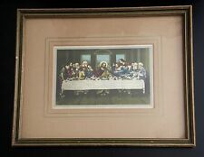 Vintage The Lords Supper In Metal Frame 11”x9” picture