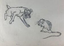 DISNEY LADY AND THE TRAMP 1955 TRAMP & RAT ORIGINAL PRODUCTION ANIMATION DRAWING picture