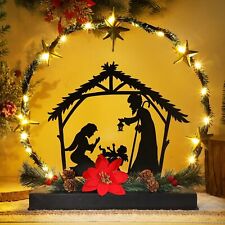 Juegoal Lighted Christmas Table Decorations Xmas Nativity Scene Tabletop Cent... picture