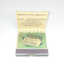 Vintage Feature Matchbook Nutrilite Food Supplement Milwaukee WI  picture