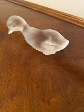VTG FRENCH BACCARAT FROSTED CRYSTAL DUCK FIGURINE PAPERWEIGHT picture