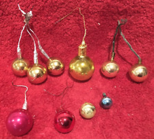 Mercury Glass Ball Picks Christmas Wreath Ornaments Red Gold Lot of 10 Vintage  picture