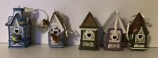 5 Home Is Where The Heart Is Birdhouse Ornaments 1999 Bradford Editions“Chipped” picture