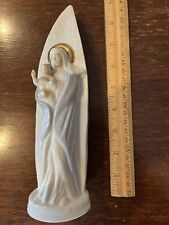 Vintage Porcelain Virgin Mary and Baby Jesus with Halos Figurine 8.5” Tall EUC picture