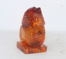 RARE ANTIQUE ANCIENT EGYPTIAN King Tut Head Amber Statue Pharaonic Egyptian (NB) picture