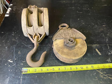 Myers Single Sheave Barn Pulley + Wooden Block Tackle picture