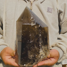 9.5lb Rainbow Large Natural Smoky Quartz Crystal Point Tower Specimen Healing picture