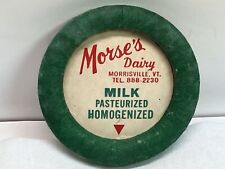 Vtg Milk Bottle Cap Morse's Dairy Morrisville VT Pasteurized Homogenized NOS picture