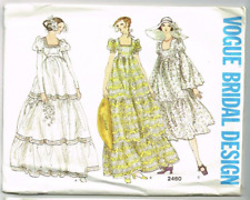 Bridal Wedding Dress Pattern Vogue Design 2460 Size 8 1970's Vintage Uncut FF picture