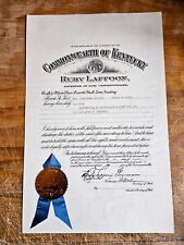 Orig 1934 Honorable Order of Kentucky Colonels Certificate Signed Ruby Laffoon picture