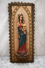 Older Italian Statue of Mary, Madonna with Child, on Backplate (CA12) chalice co picture