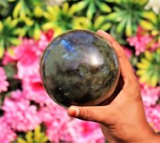 120MM Natural Green Labradorite Meditation Aura Chakra Energy Stone Sphere Ball picture