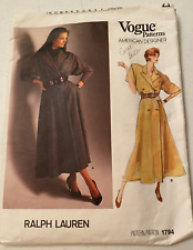 Vintage Vogue Pattern 1794 Size 8-10-12 Ralph Lauren Dress Cut & Complete picture