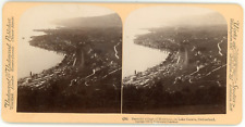Stereo, Switzerland, Beautiful Village of Montreux, on Lake Geneva Vintage Stere picture