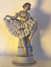 Vintage porcelain lace figurine ballerina  SITZENDORF Porcelain  Germany 6” picture