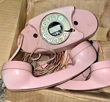 Vintage PINK Brumberger Toy Phone Rotary Princess Phone Made In USA Untested Set picture