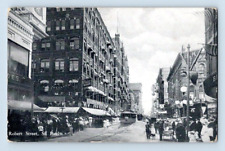 1910. ST. PAUL, MN. ROBERT STREET. STREET CAR. POSTCARD WA17 picture