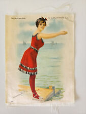 Vintage Large Tobacco Silk Bathing Beauty Ormond Beach Girl L-1 picture